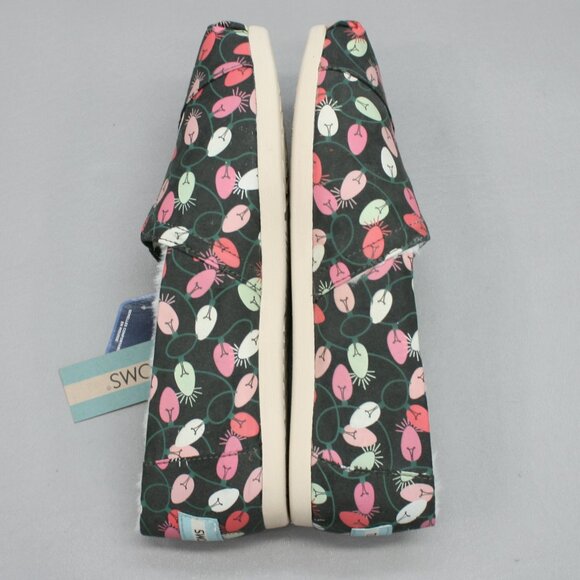 TOMS Ladies 8 Alpargata Glow in the Dark Christmas Tree Lights Shoes - 10017521 - Picture 10 of 10